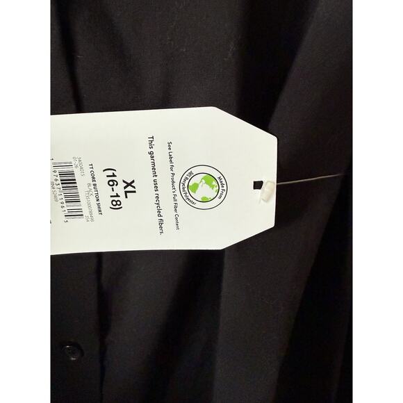 Time and Tru Black Women's Button Down Collared Long Sleeves Shirt Size XL 16-18 - Picture 6 of 6